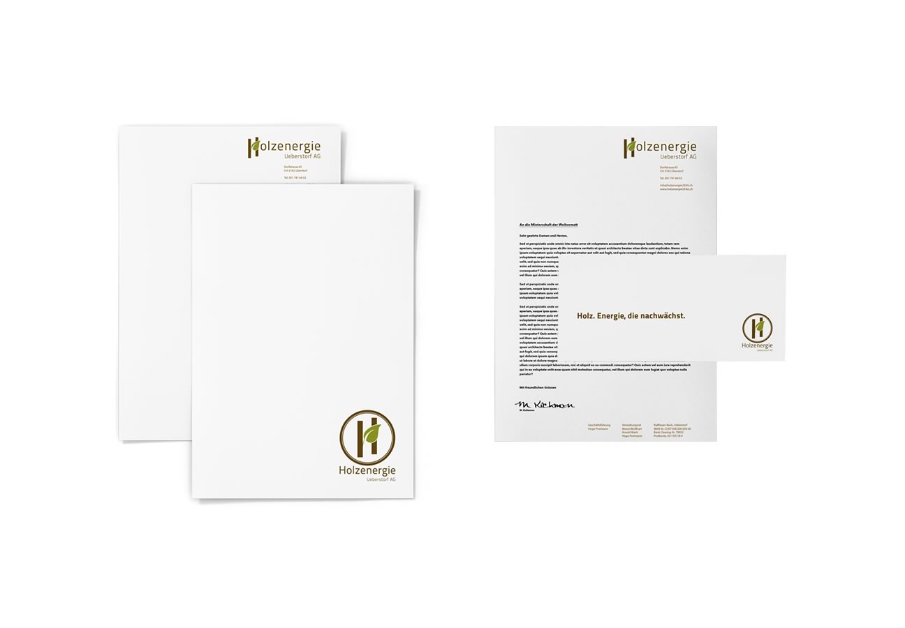 Holzenergie Ueberstorf AG Logodesign, Branding